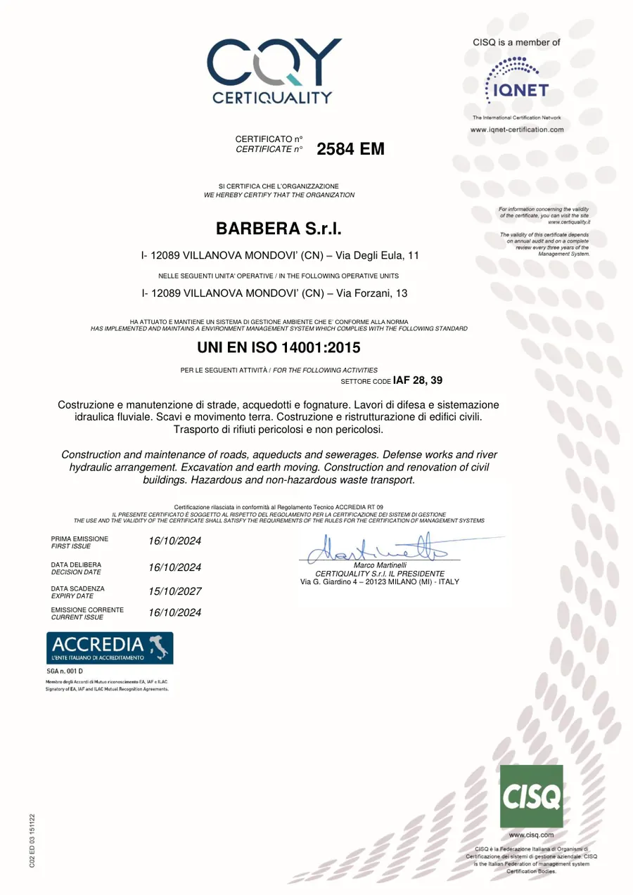 Anteprima: UNI EN ISO 14001:2015 · certificato 2584 EM