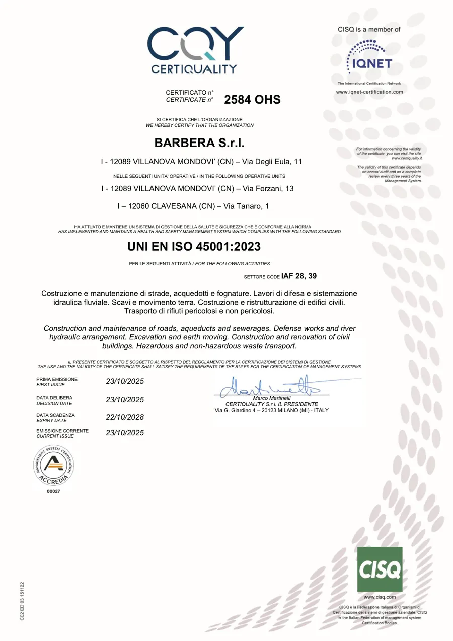 Anteprima: UNI EN ISO 45001:2023 · certificato 2584 OHS