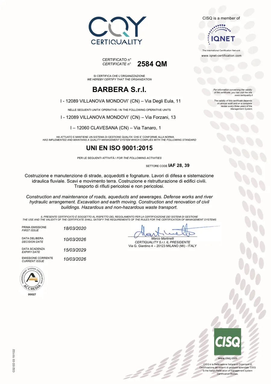 Anteprima: UNI EN ISO 9001:2015 · certificato 2584 QM